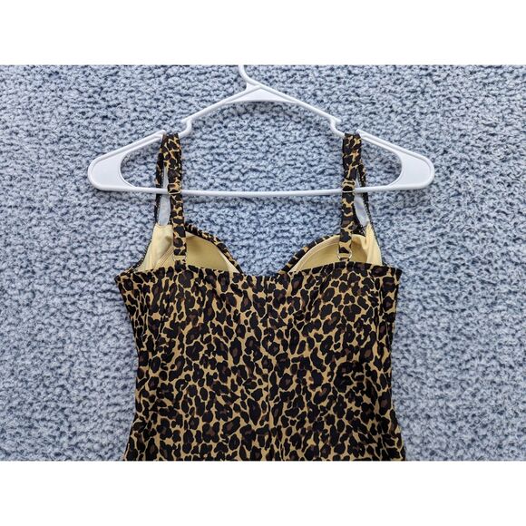 NWOT Trimshaper One Piece Swimsuit Size 10 Animal Print Leopard Cheetah Brown - Picture 6 of 10
